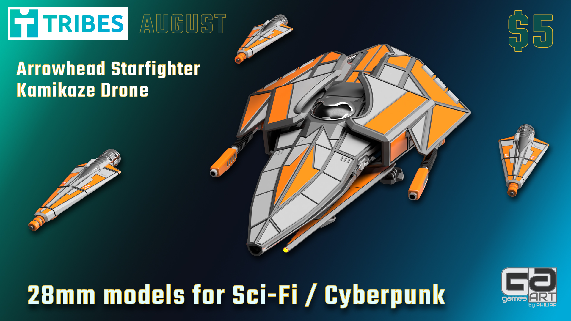 Arrowhead Starfighter Tribes release 3d printable spaceship