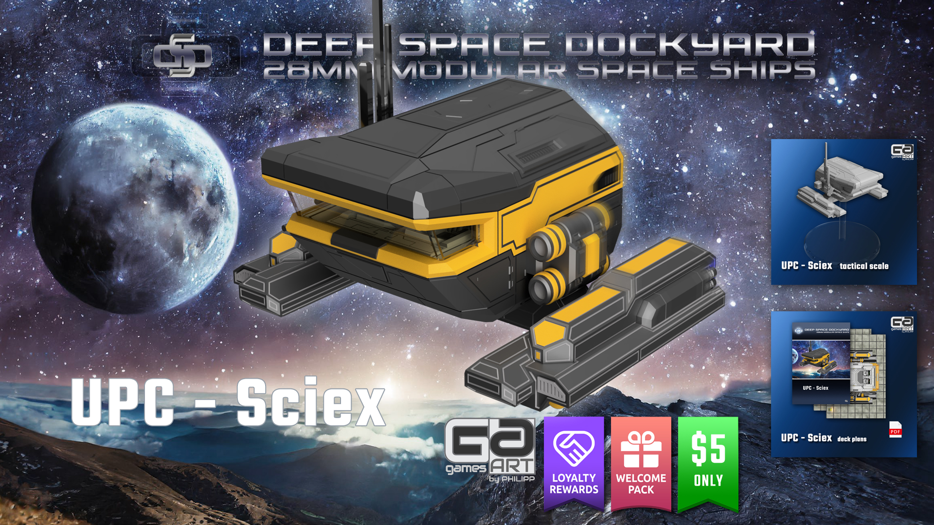 UPC - SciEx 3d printable 28mm spaceship Tribes release