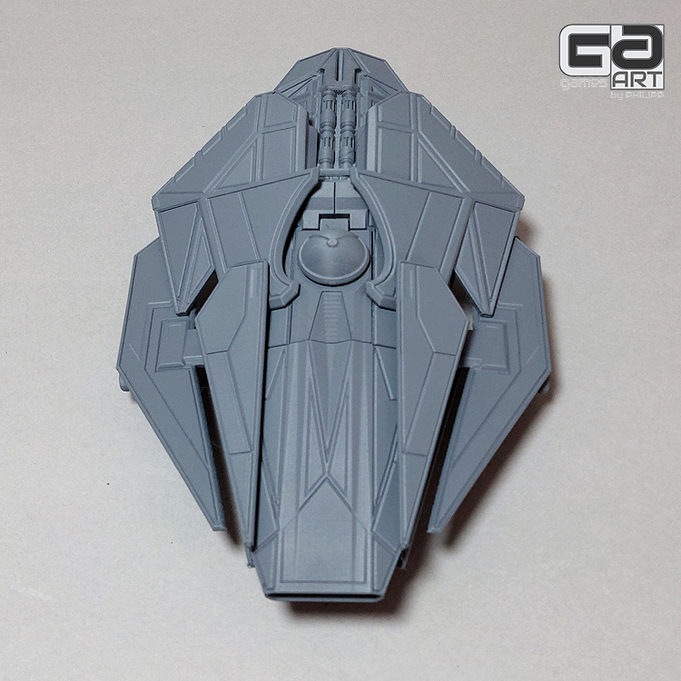 3d printed arrowhead bomber 28mm top view