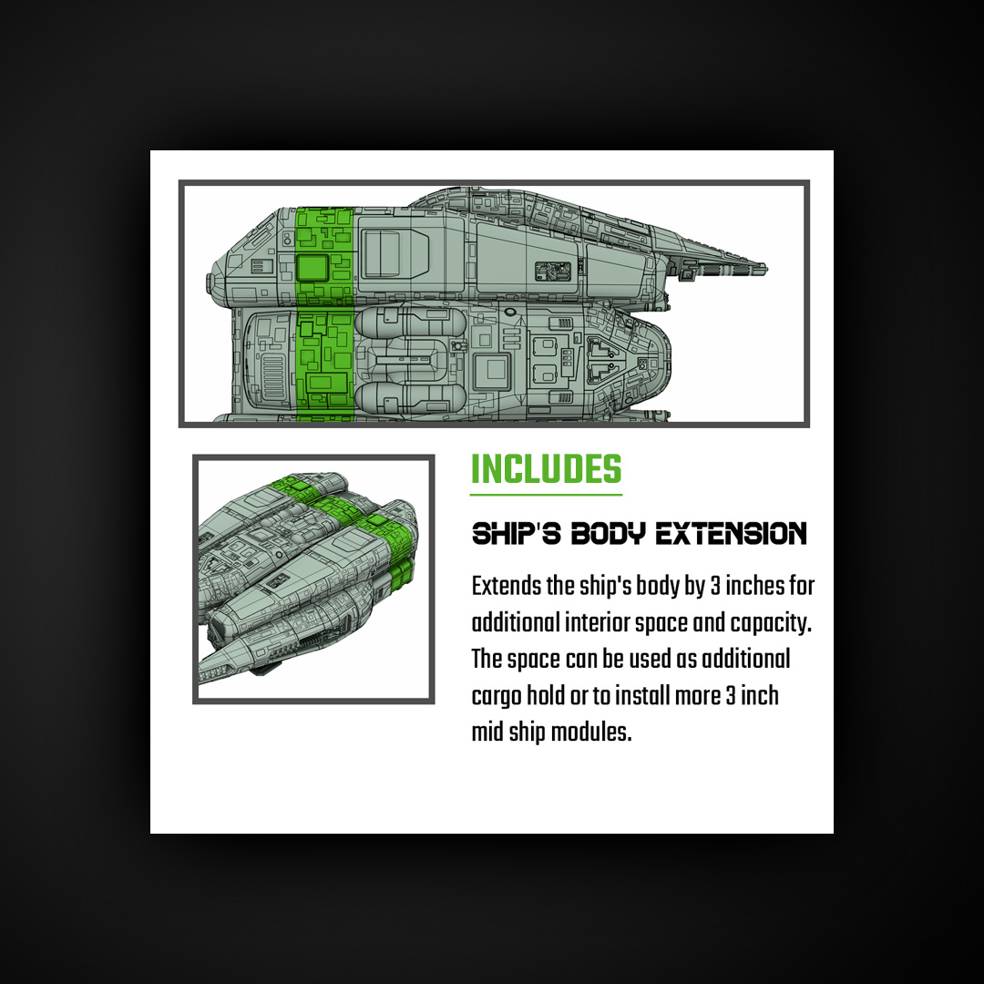 Aeon Eagle 3d printable 32mm scale spaceship add on body