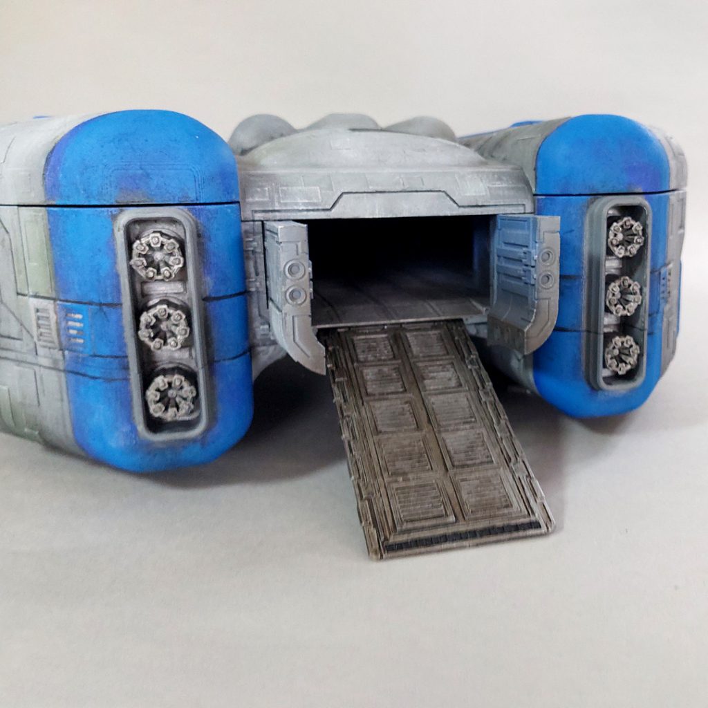 Aeon Eagle 3d printable 32mm scale spaceship rear ramp open