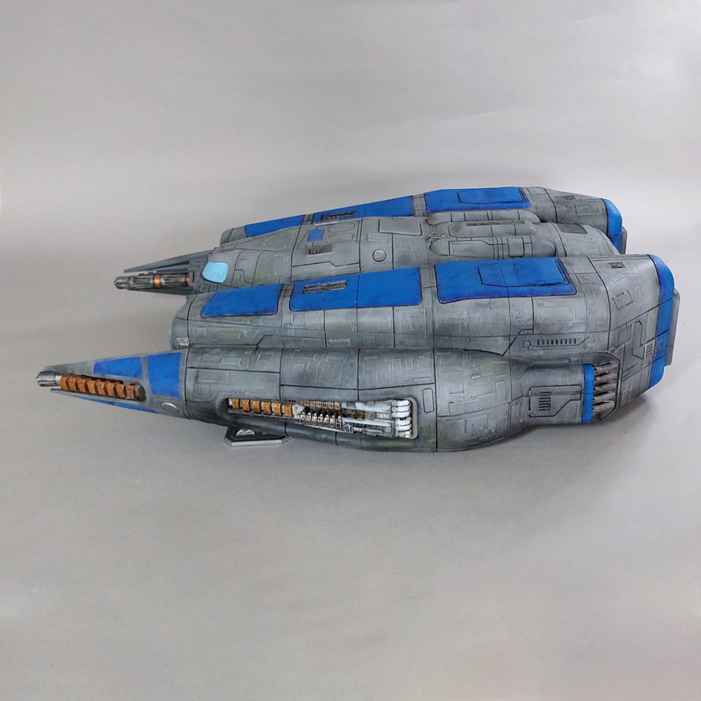 Aeon Eagle 3d printable 32mm scale spaceship side view