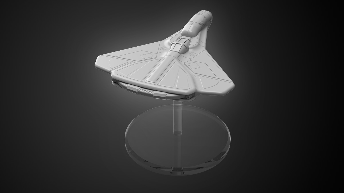 3d printable Starfighter Ginko 1 - TS tactical scale spaceship