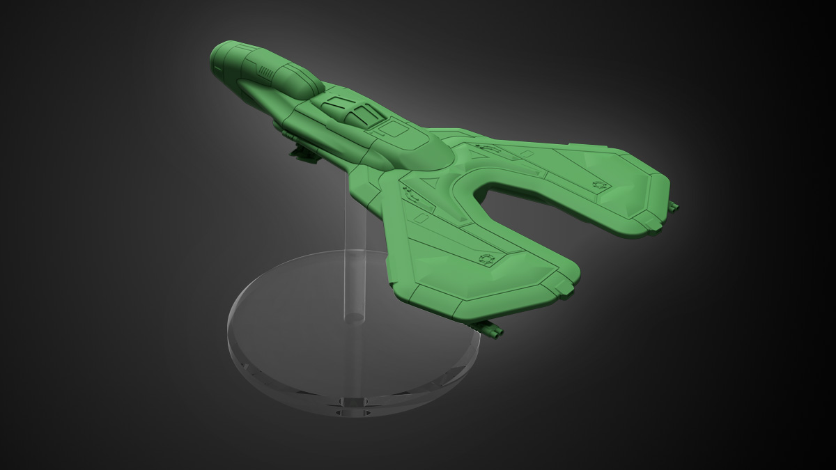 3d printable Starfighter Ginko 2 - TS tactical scale spaceship