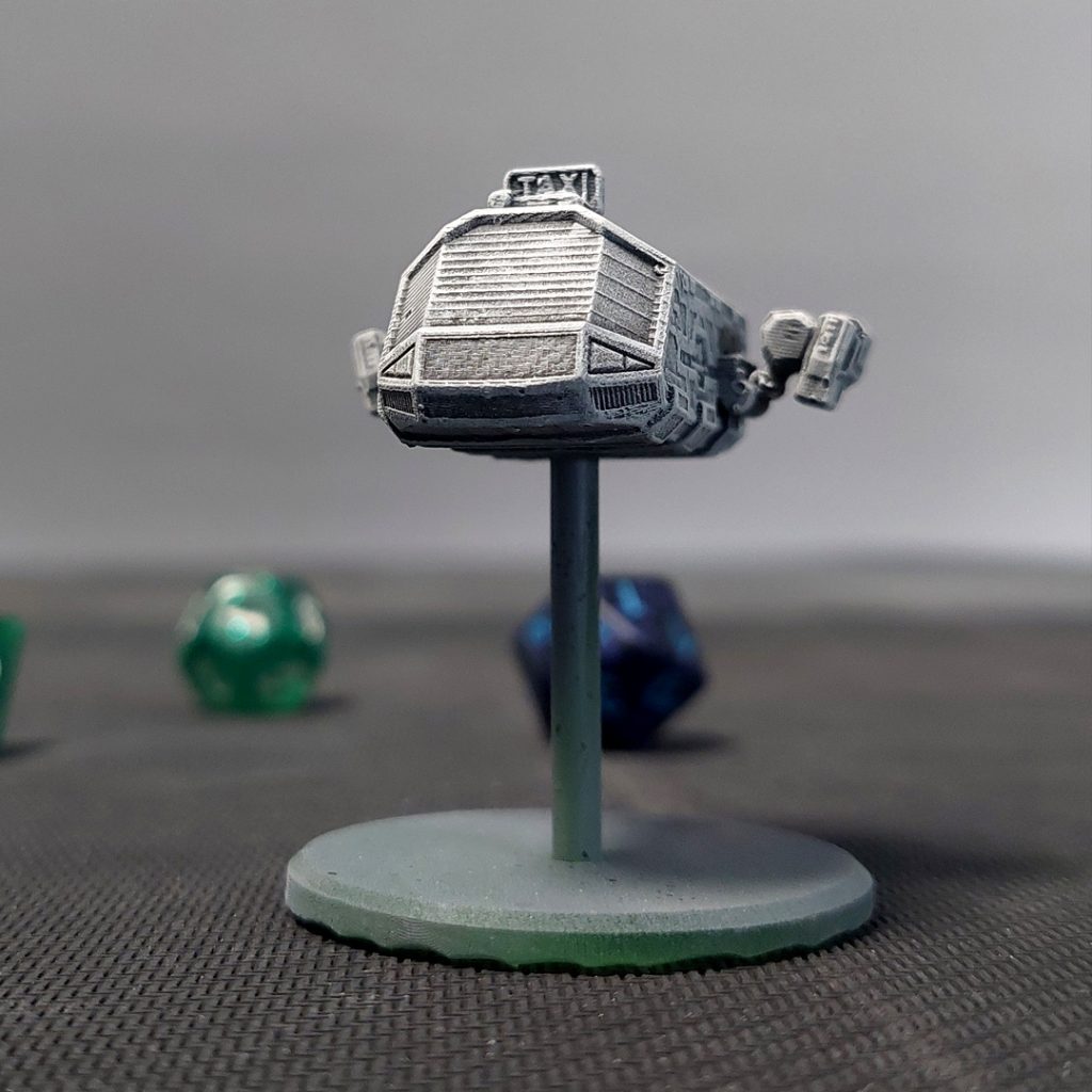 UPC Moonhopper 3d printable tactical scale spaceship front frog perspective