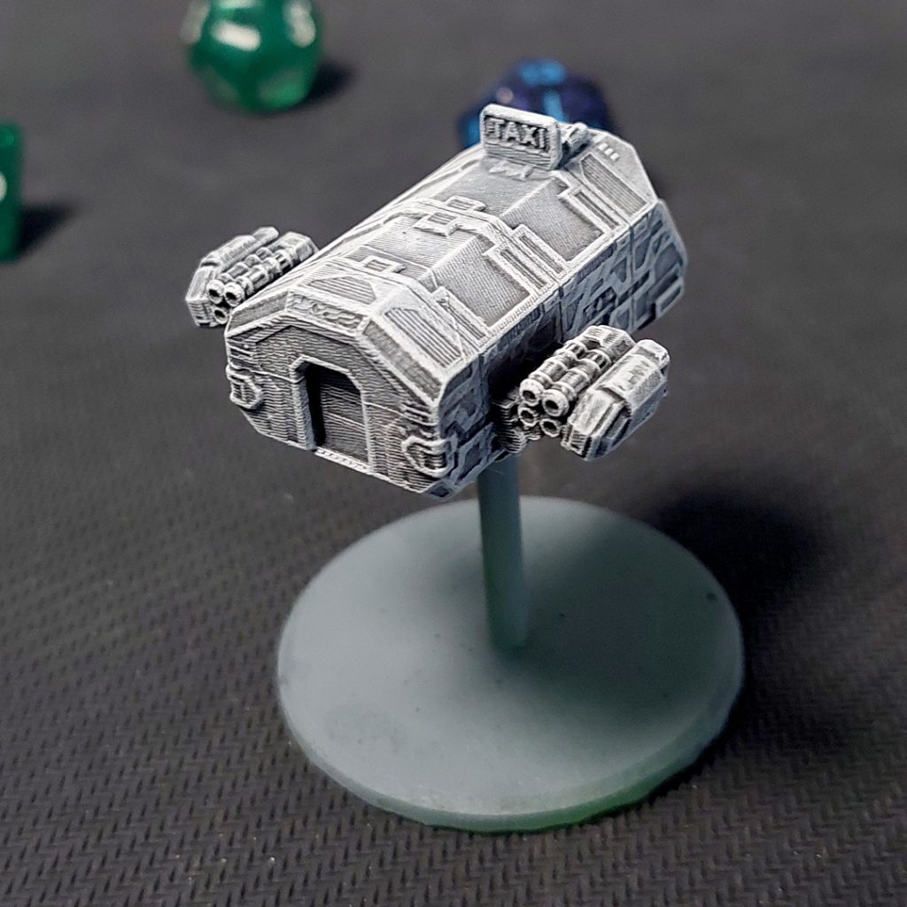 UPC Moonhopper 3d printable tactical scale spaceship tail view