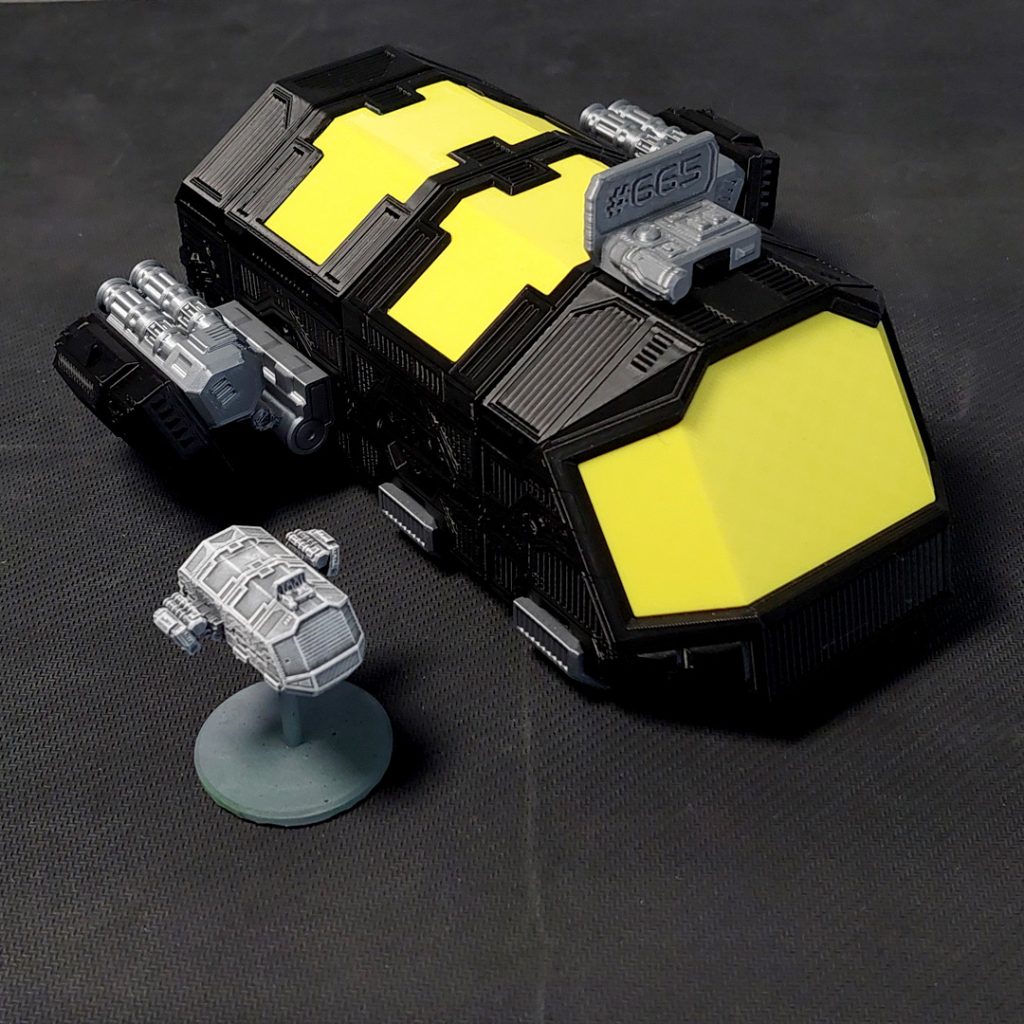 UPC Moonhopper tactical scale and 28mm spaceship