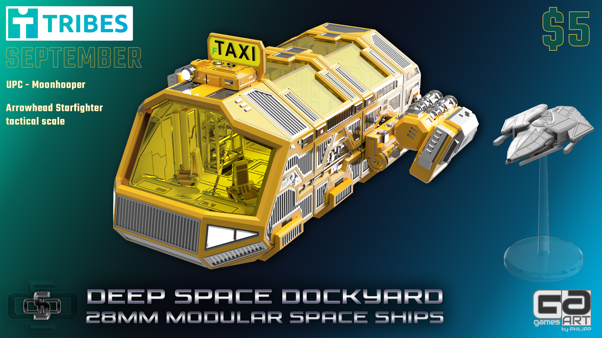 UPC - Moonhopper 3d printable 28mm spaceship tribes release