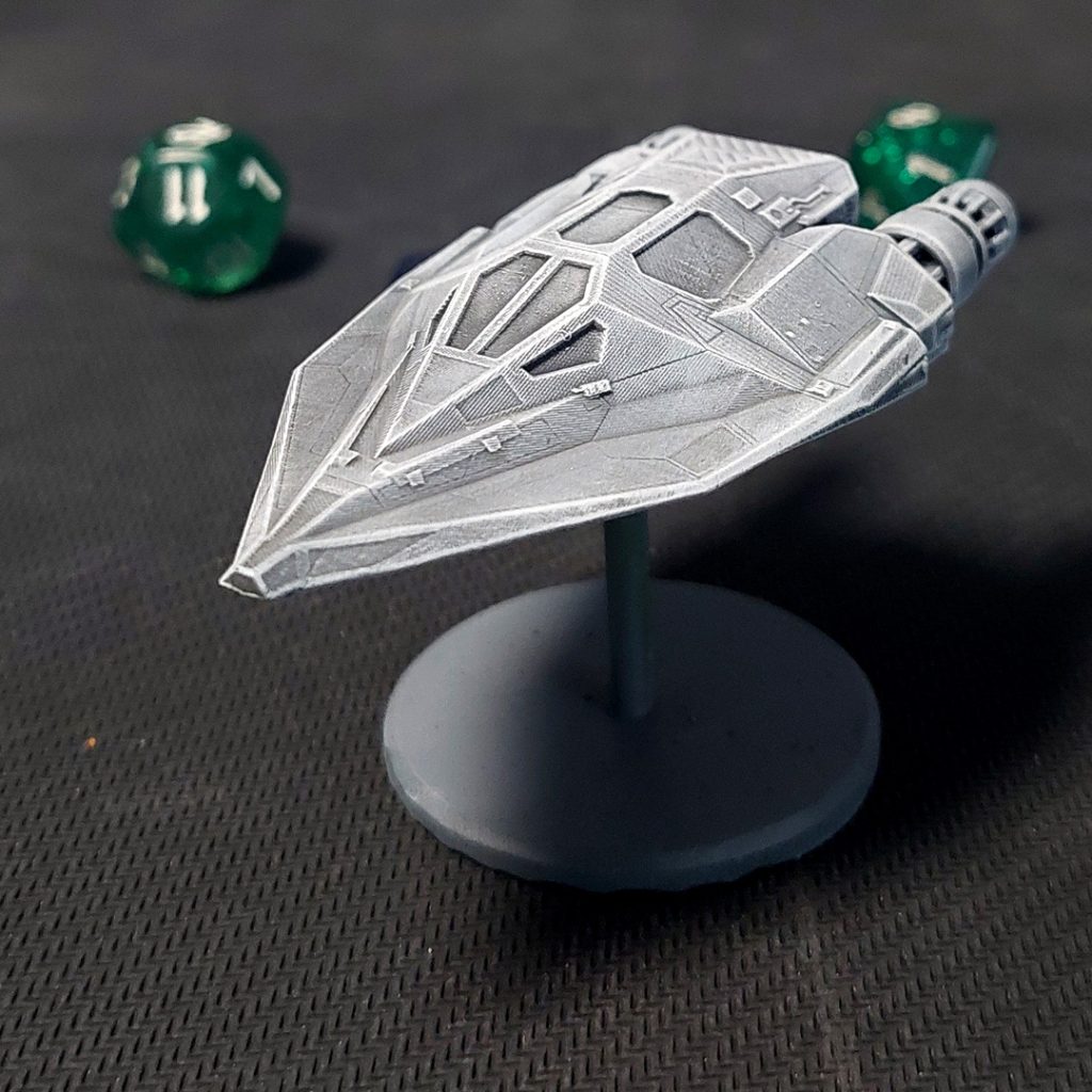 UPC Nymph 3d printable tactical scale spaceship front view