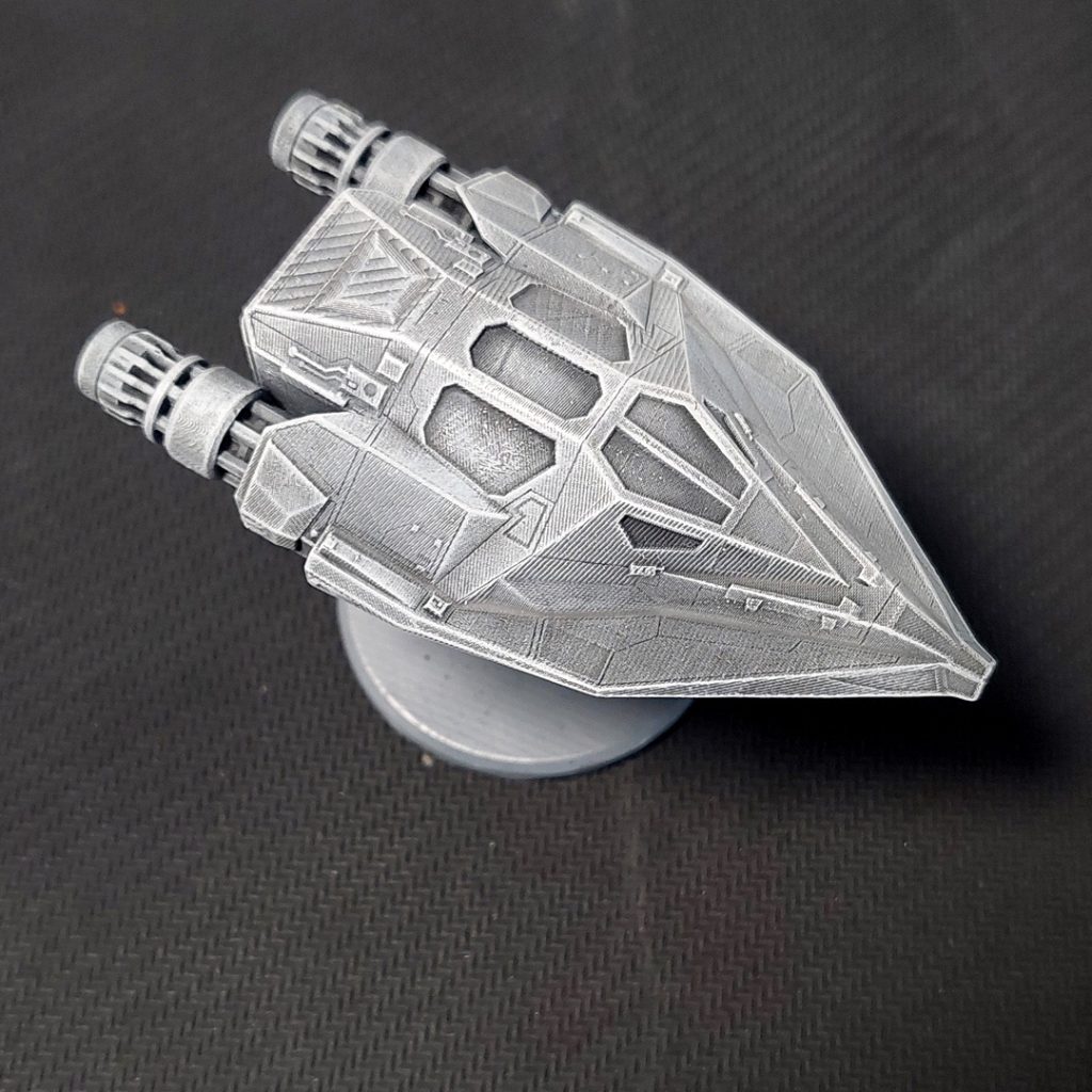 UPC Nymph 3d printable tactical scale spaceship top view