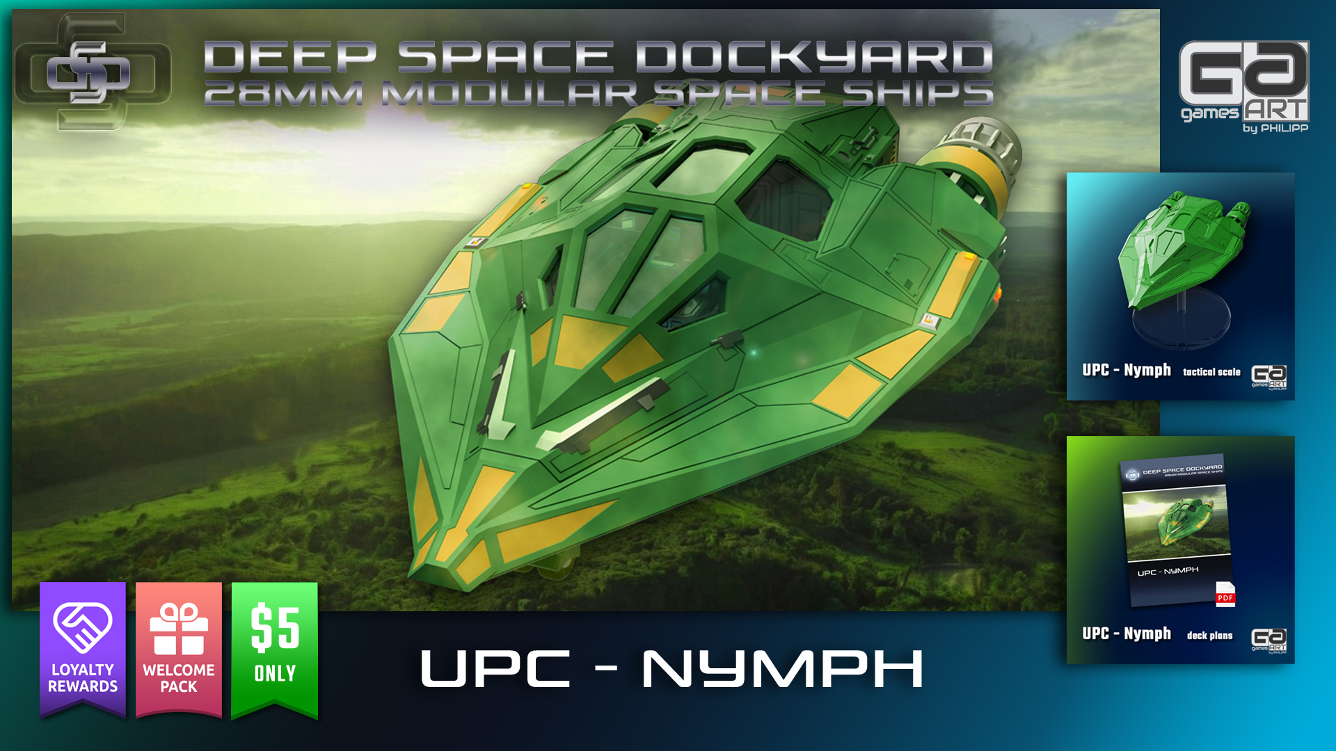 UPC - Nymph 3d printable 28mm spaceship Tribes release