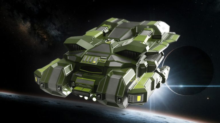 3d printable spaceship UCV - Warbug for 28mm tabletop wargaming