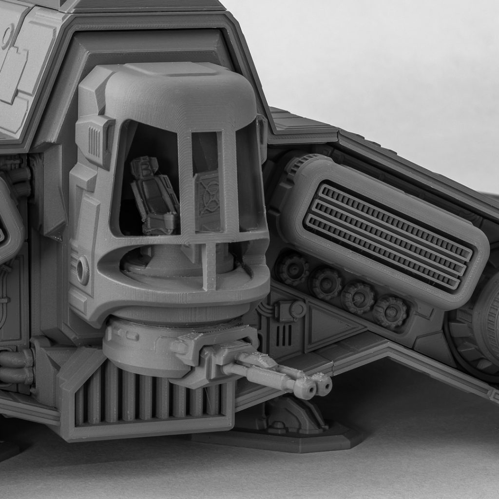 USTG BB 3d printable large spaceship optional rear lasers