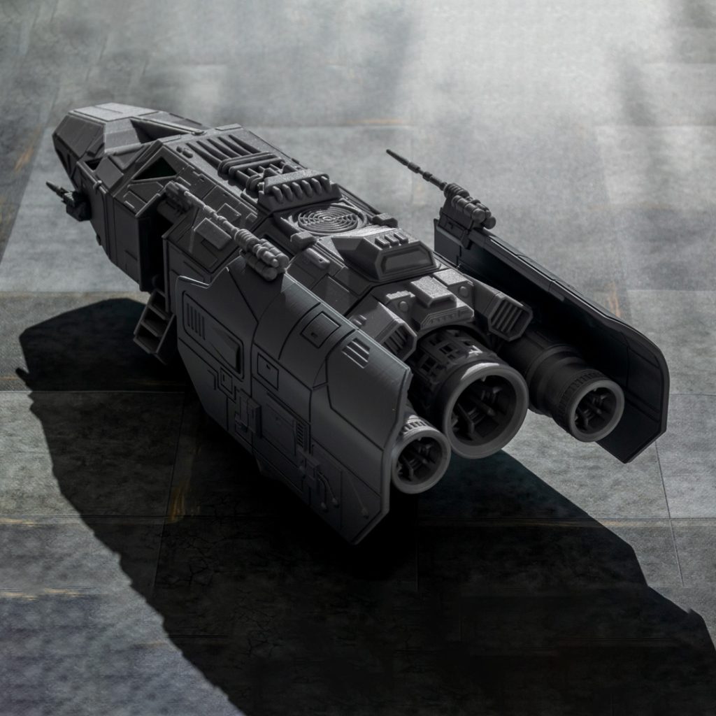 USTG S 3d printable large spaceship rear view