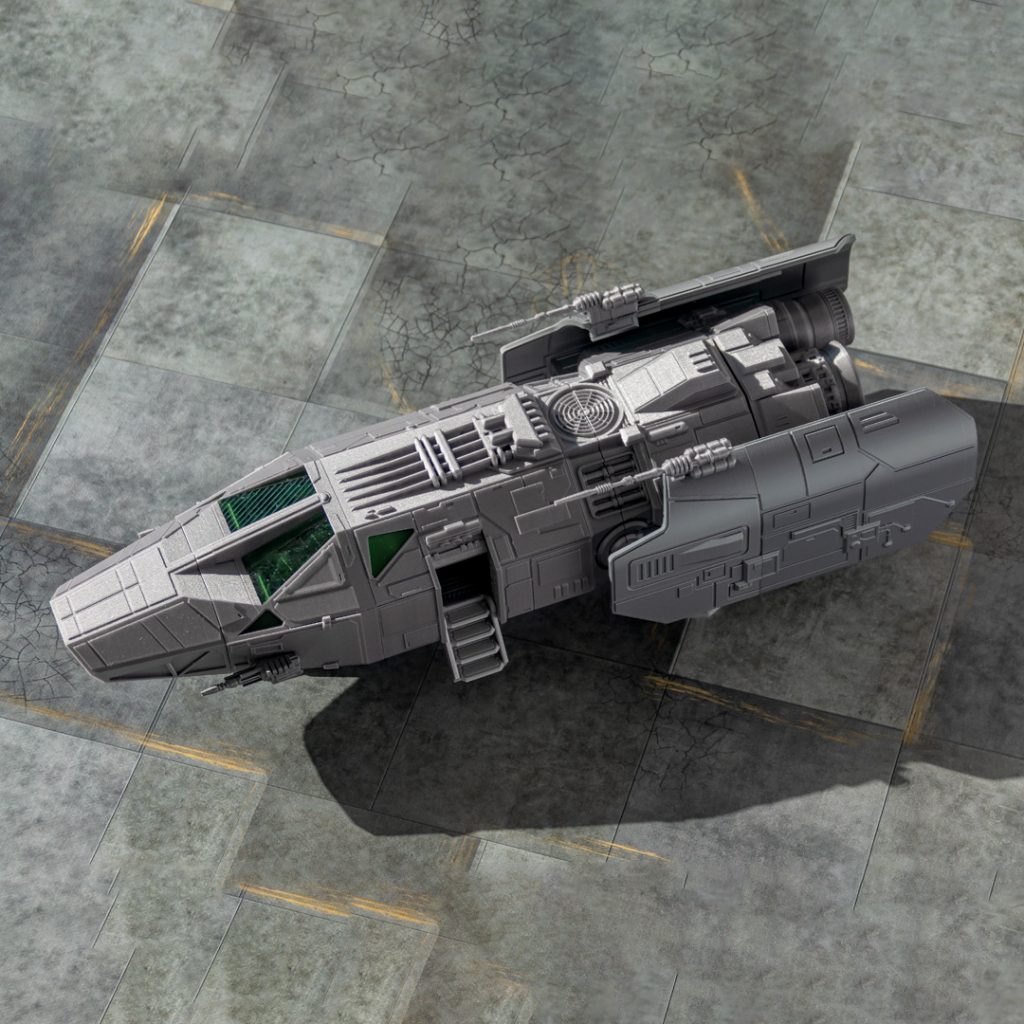 USTG S 3d printable large spaceship top view