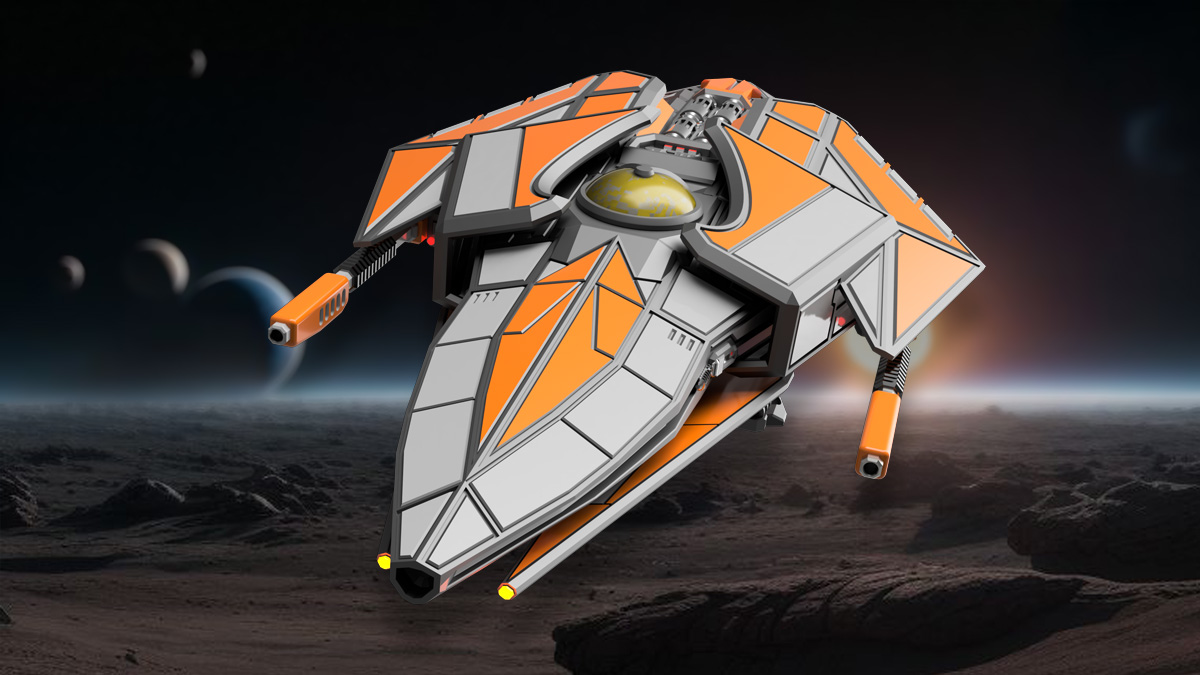 Arrowhead Starfighter 3d printable 28mm scale model for Tabletop