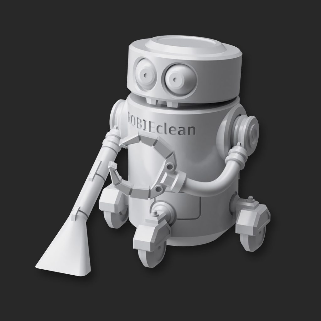 robie clean 3d printable robot stl