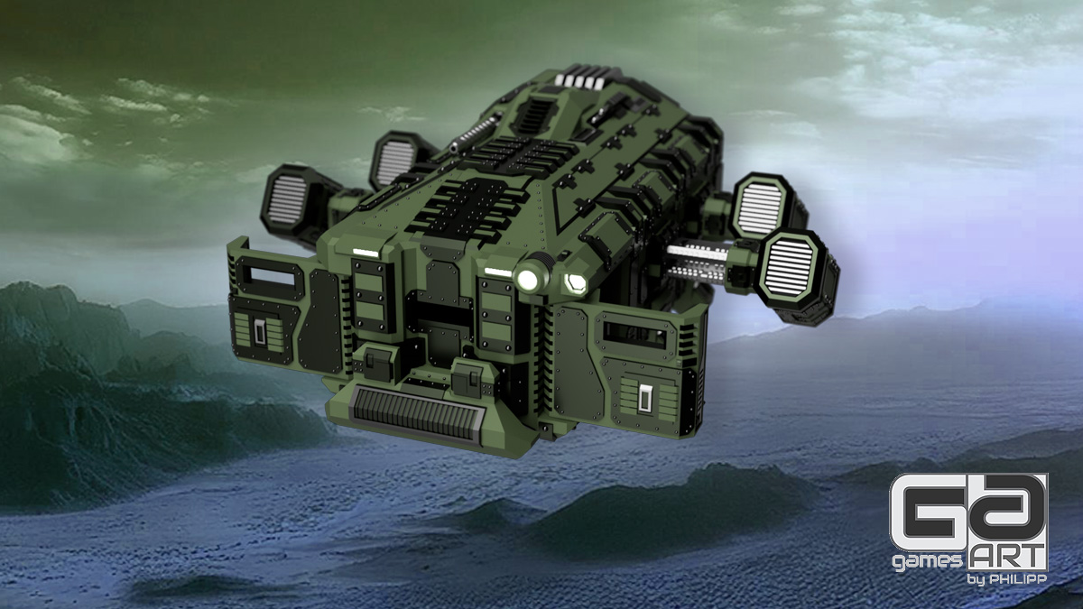 UPC - Rampart 28mm scale 3d printable battlefield dropship